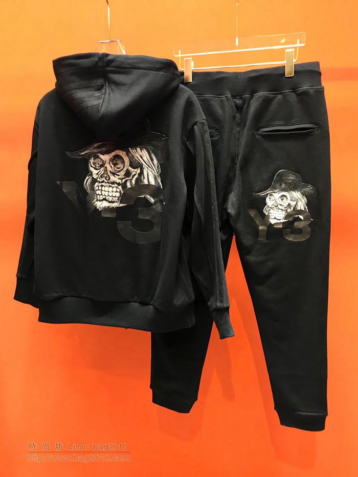 Y-3男裝 19/20FW新款衛衣 超厚高品質 男士連帽套頭黑色衛衣  tzy2282